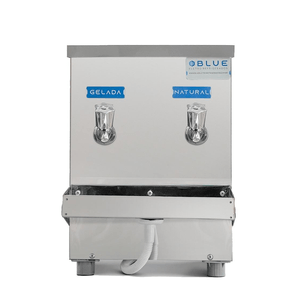 Bebedouro Purificador Industrial Blue Bancada 2 Torneiras Natural e Gelada 10L Inox PIB10LN-2T