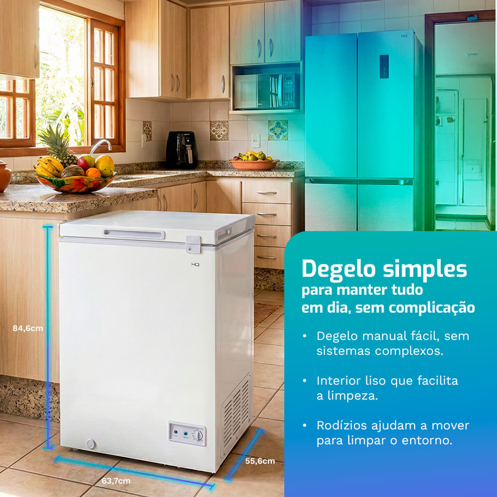 バーテーブル　40φ　BK/WH Freezer e Conservador Horizontal HQ 150 Litros Branco HQ-150CFX