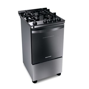 Fogão Brastemp 4 Bocas com Mesa de Vidro e Dupla Chama Inox BFO4VBR