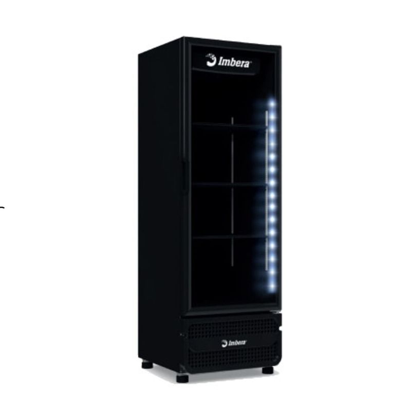 Expositor Vertical Imbera 485 Litros Porta de Vidro Full Black VRS16