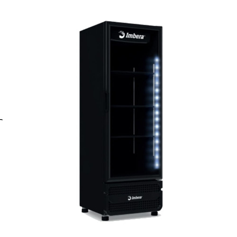 Expositor Vertical Imbera 485 Litros Porta de Vidro Full Black VRS16