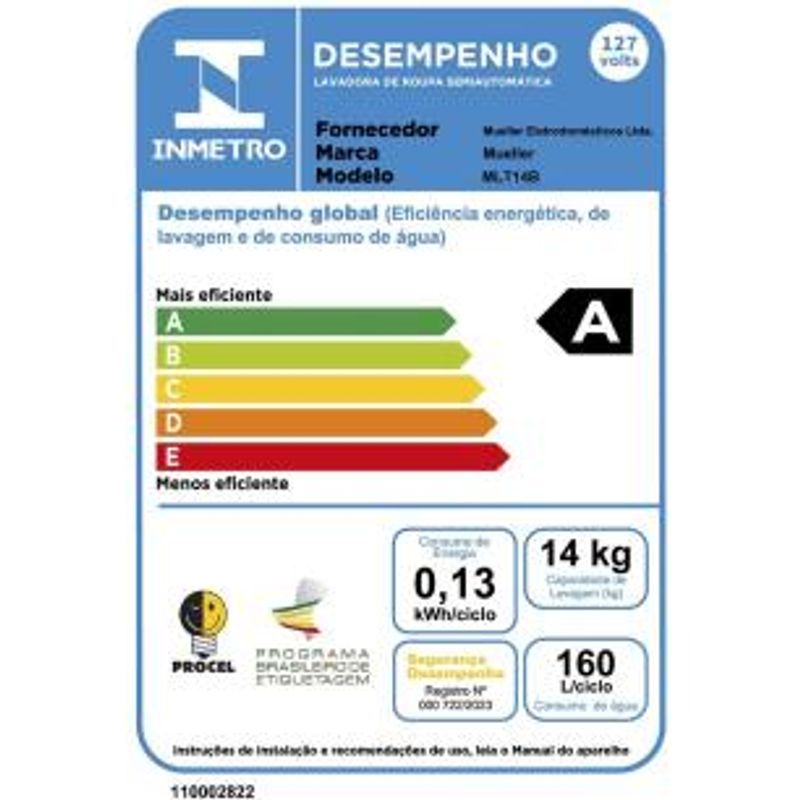 Tanquinho Mueller 14Kg Semiautomática Branco MLT14B-1761845232773