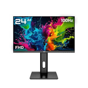 Monitor HQ Pro 24” LED 100Hz Full HD Ergonômico Ajuste de Altura e Rotação frameless HDMI + DP HQ24AJ100
