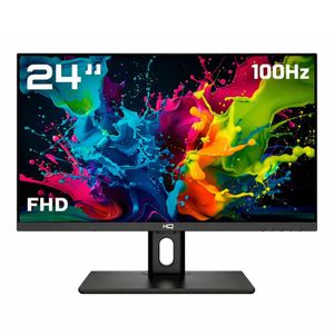 Monitor HQ Pro 24” LED 100Hz Full HD Ergonômico Ajuste de Altura e Rotação frameless HDMI + DP HQ24AJ100