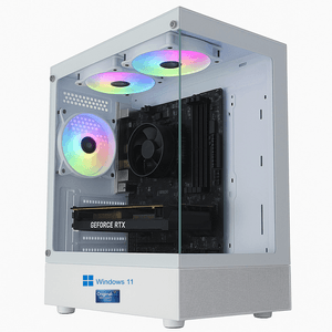 PC Gamer Skill Win Intel Core i5 11400f 16GB DDR4 SSD 1TB Nvme Radeon RX 580 Windows 11 Original Monitor 24" 200Hz Branco SK-58