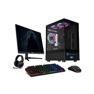 PC Gamer Skill Win Intel Core i3 8100 16GB DDR4 SSD 512GB Nvme GTX 750 4GB Windows 11 Original Monitor 24" 200Hz Preto SK-01