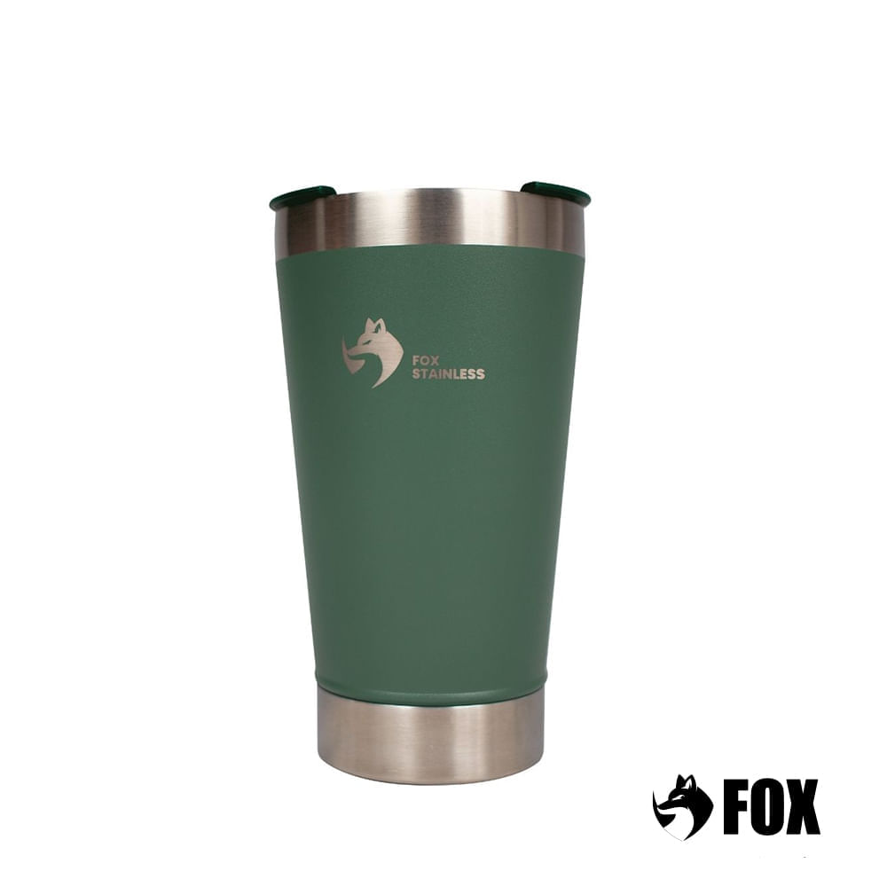 Copo Térmico Fox Stainless Quente e Frio com Tampa 473ml Verde