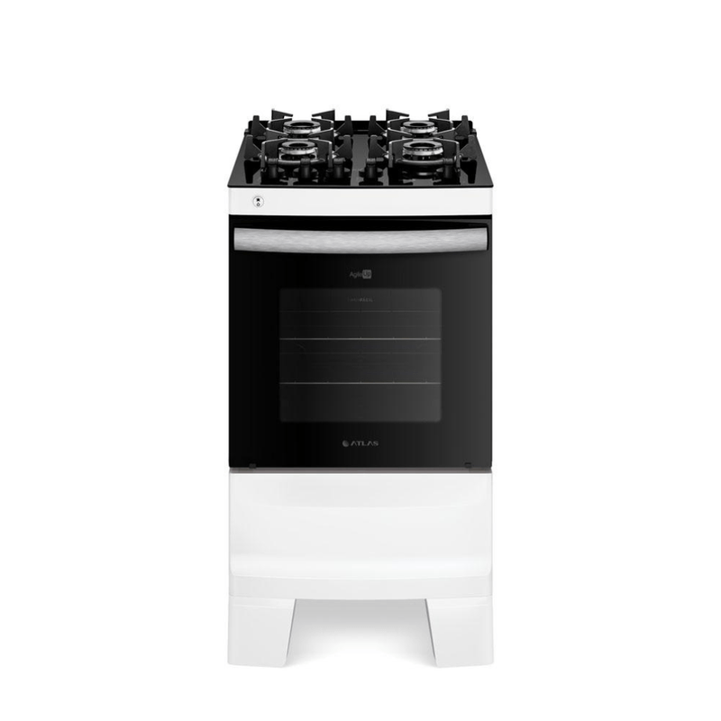 Fogão 4 Bocas Atlas Agile Up Branco Mesa em Vidro - Bivolt - 300002044
