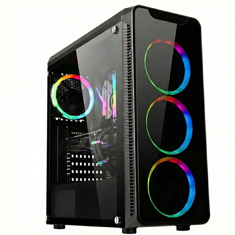 PC Gamer Competo 3Green LevelUp, AMD Ryzen 5, Gráficos Radeon RX Vega 11, 16GB DDR4, SSD 512GB, Monitor 24" 100HZ